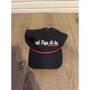 Happy Gilmore Golf Hat Just Tap It In Snapback Black Red Rope Across Cap NEW